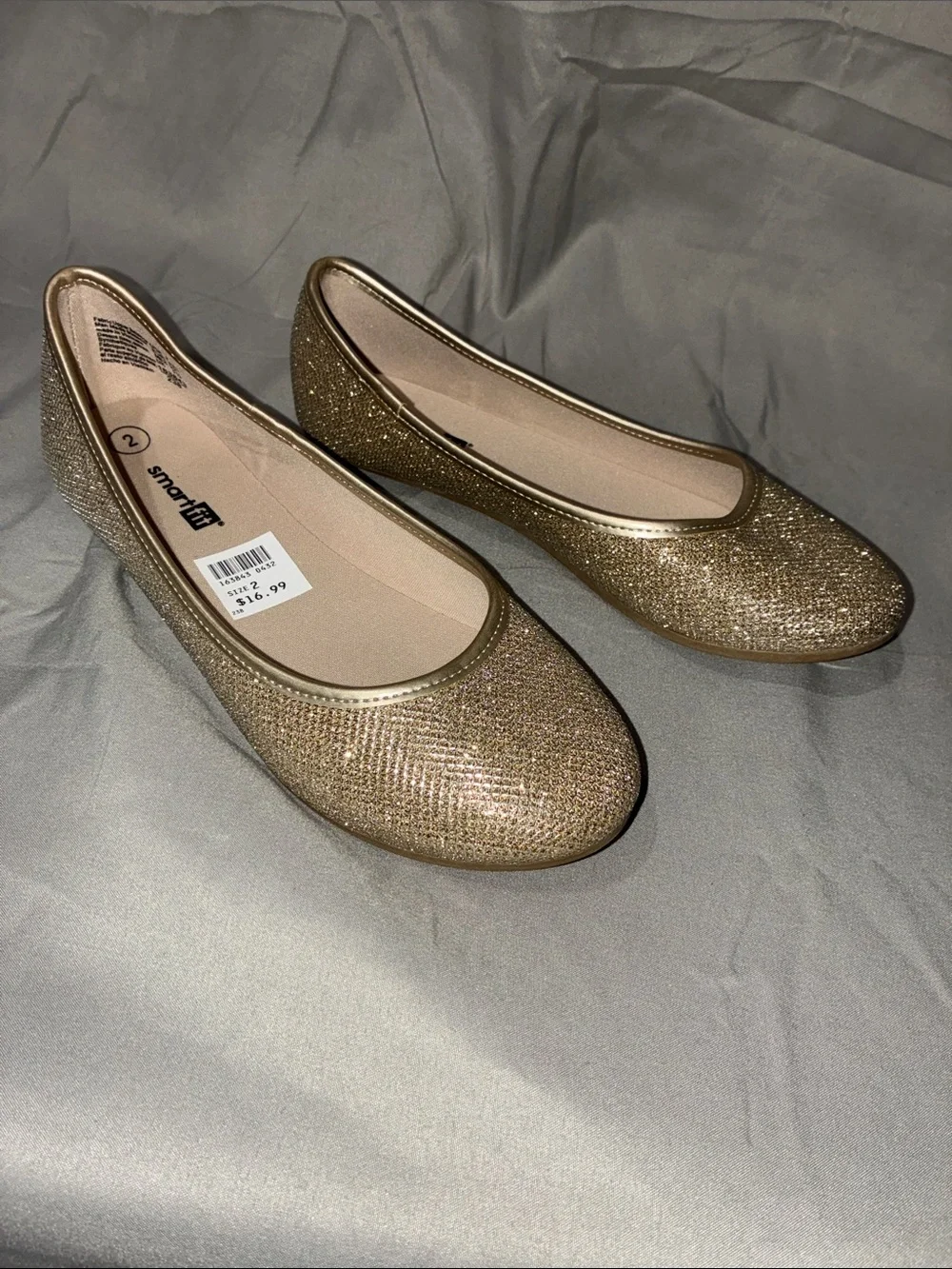 Gold Glitter Ballet Flats - Girl’s Shimmer Slip-Ons